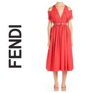 red fendi dress